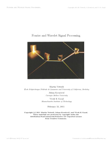 Fourier and Wavelet Signal Processing (version alpha 2)(Feb 2011)