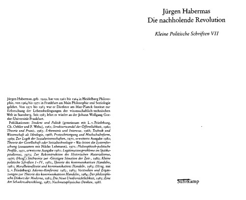 Die nachholende Revolution: Kleine politische Schriften VII (edition suhrkamp)