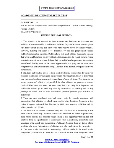 Academic Reading IELTS