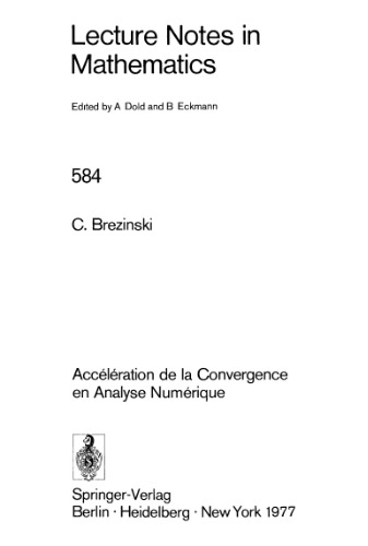Accélération de la Convergence en Analyse Numérique