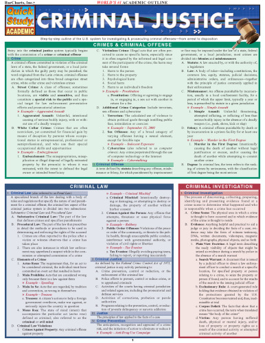Criminal Justice Laminated Reference Guide (Quickstudy: Academic)