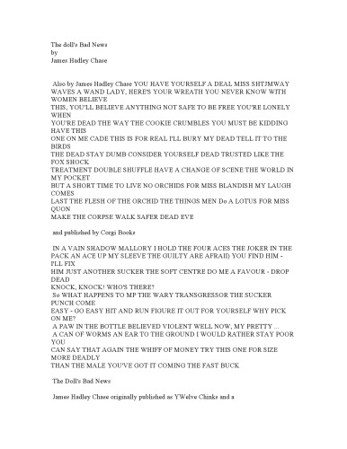 Dave Fenner 02, Doll's Bad News