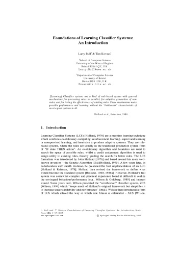 Foundations of Learning Classifier Systems