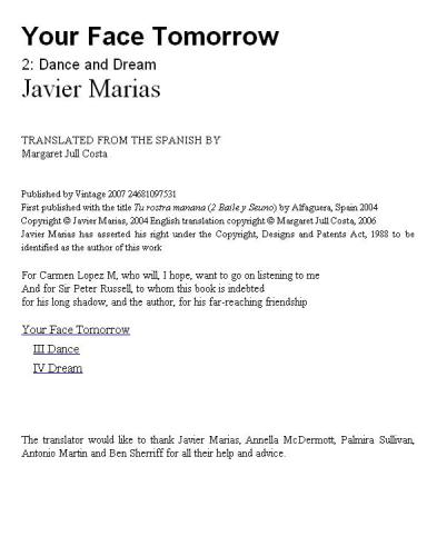 Your Face Tomorrow: Dance and Dream (Vol. 2)