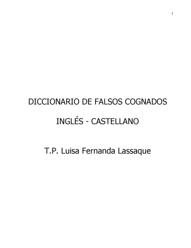 Diccionario de falsos cognados inglés-español