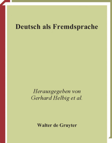 Deutsch als Fremdsprache: Ein internationales Handbuch. 2. Halbband