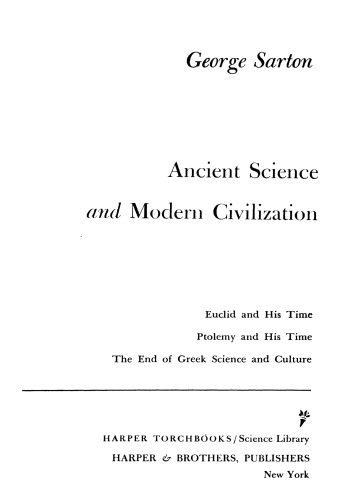 Ancient Science and Modern Civilization