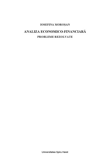 Analiza economico-financiară. Probleme rezolvate