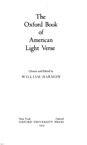 The Oxford Book of American Light Verse