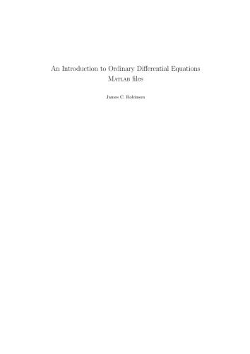 Solution manual for An introduction to ordinary differential equations(Matlab files)