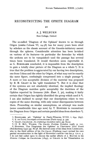 Reconstructing the Ophite Diagram