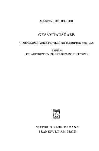 Erläuterungen zu Hölderlins Dichtung