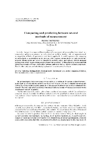 Comparing and predicting between several methods of measurement