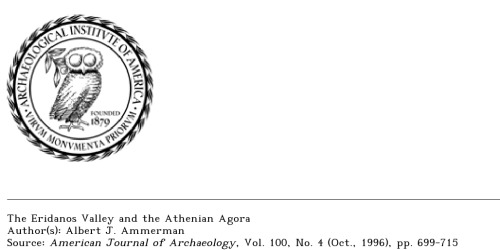 The Eridanos Valley and the Athenian Agora