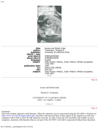 Aryans and British India