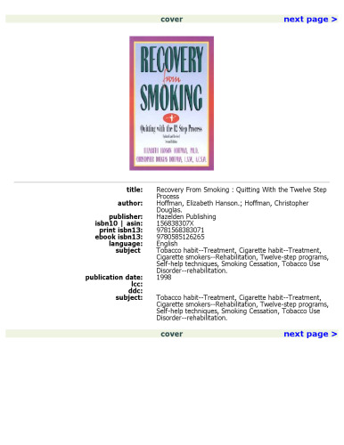 Recovery from Smoking: Quitting with the 12 Step Process