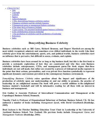 Demystifying Business Celebrity