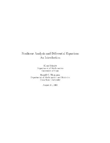 Nonlinear analysis and differential equations: an introduction