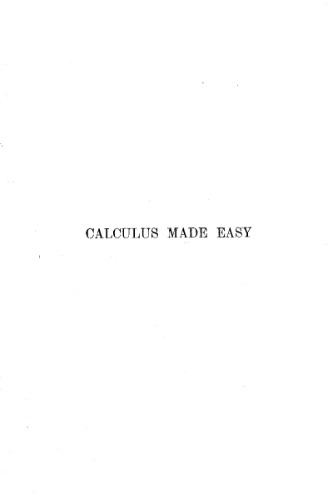 Calculus Made Easy