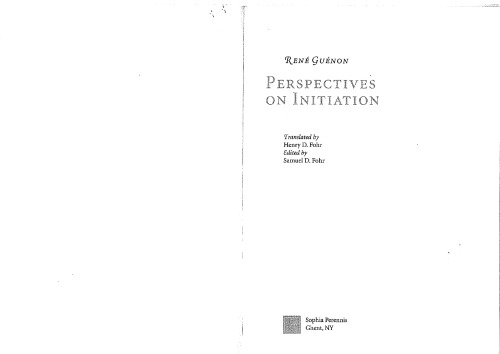 Perspectives on Initiation