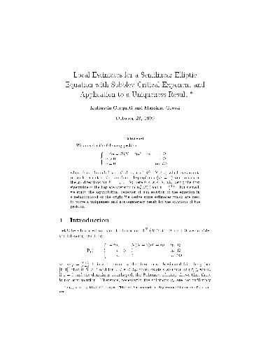 Local estimates for a semilinear elliptic equation with Sobolev critical exponent and application to a uniqueness result