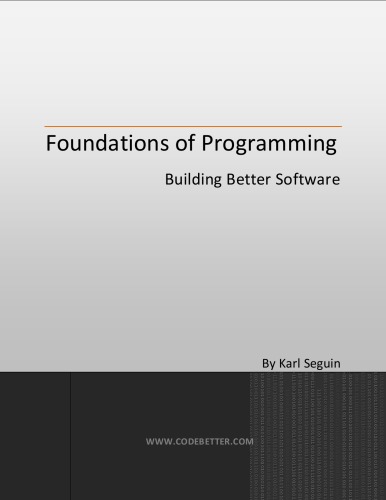 Foundations of Programming: Building Better Software