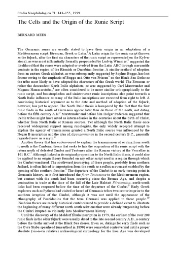 The Celts and the Origin of the Runic Script