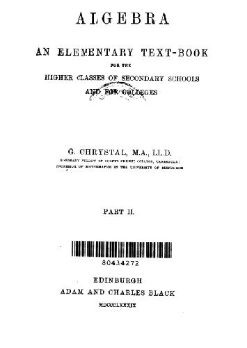 Introduction to Algebra: For the Use of Secondary Schools and Technical Colleges 