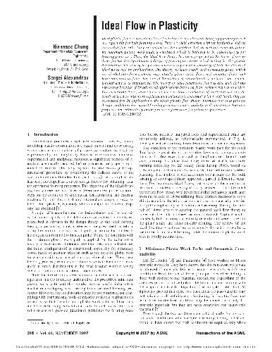 Ideal Flow in Plasticity