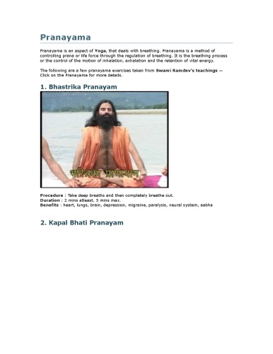 Yoga Pranayam Cures