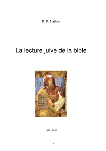 La lecture juive de la bible