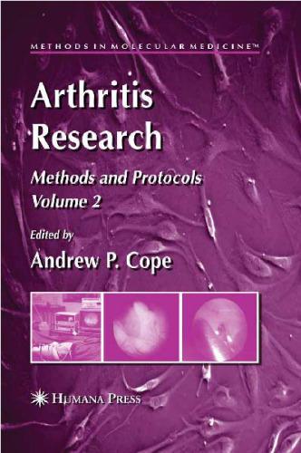 Arthritis Research: Volume 2: Methods and Protocols (Methods in Molecular Medicine)