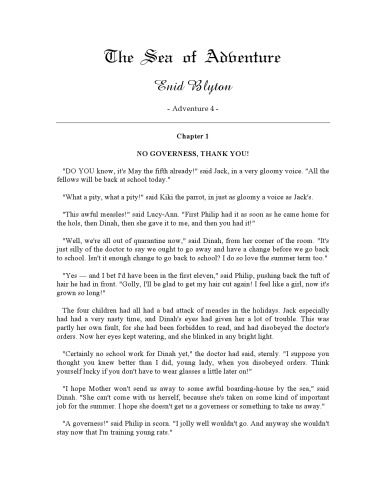 The Sea of Adventure (Book Four of the Adventure Series)