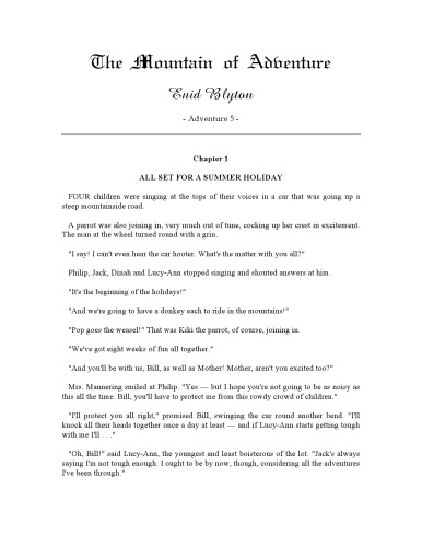 The Mountain of Adventure (Book Five of the Adventure Series)