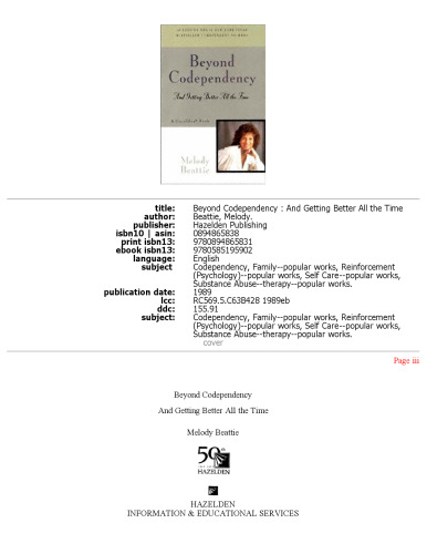 Beyond Codependency: And Getting Better All the Time