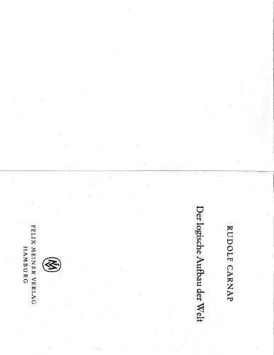 Der logische Aufbau der Welt