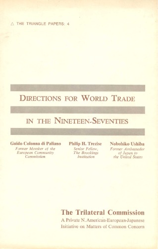 Directions for World Trade in the Nineteen-Seventies