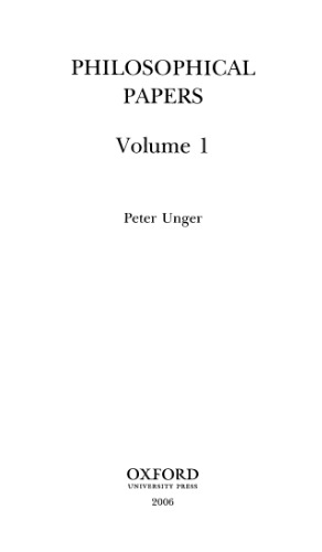 Philosophical Papers: Volume One