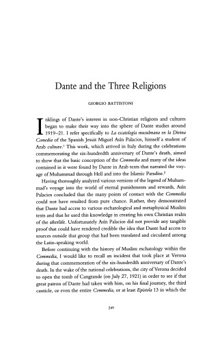 Dante and the Three Religions