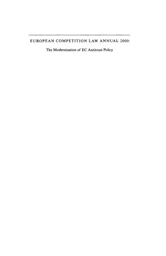 European Competition Law Annual 2000: The Modernisation of EU Competition Law