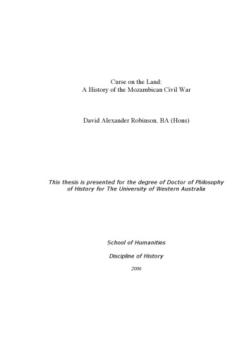 Curse on the Land:  A History of the Mozambican Civil War