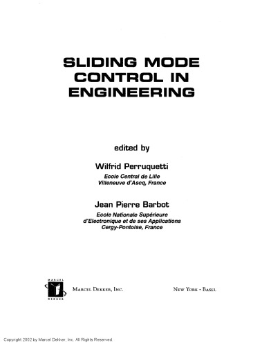 Sliding Mode Control in Engineering (Automation and Control Engineering)