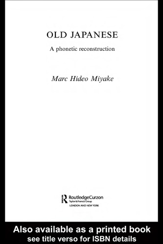 Old Japanese: a phonetic reconstruction