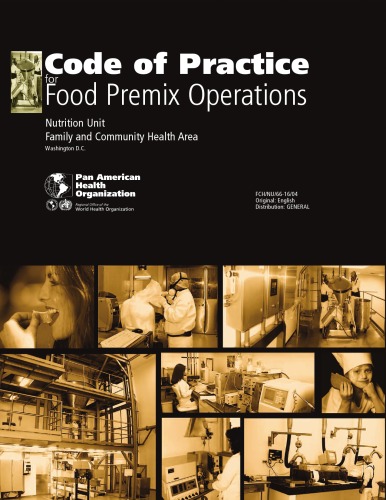 Code of Practice for Food Premix Operations