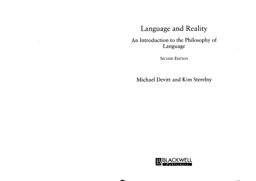 Language and Reality: Introduction to the Philosophy of Language