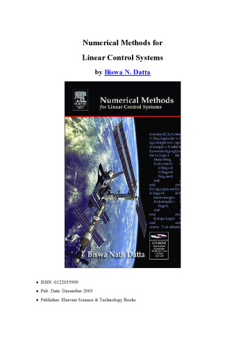 Numerical Methods for Linear Control Systems