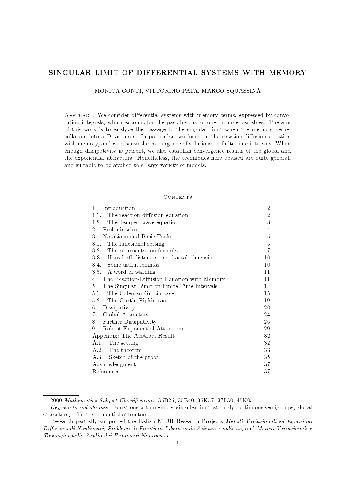 Singular limit of differential systems with memory