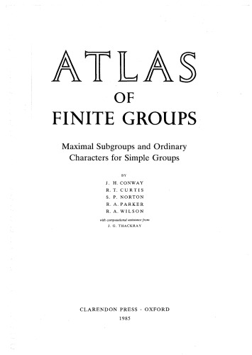 Atlas of finite groups: maximal subgroups and ordinary characters for simple groups