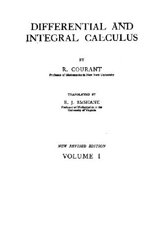 Differential and Integral Calculus