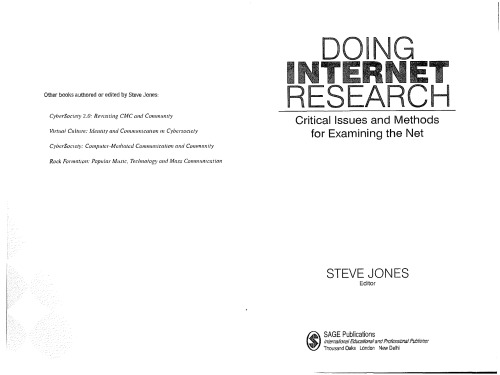 Doing Internet research: critical issues and methods for examining the Net